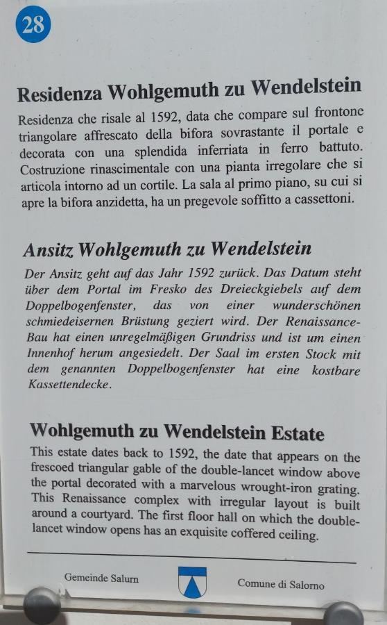 Ansitz Von Wohlgemuth Apartment Salorno Exterior photo